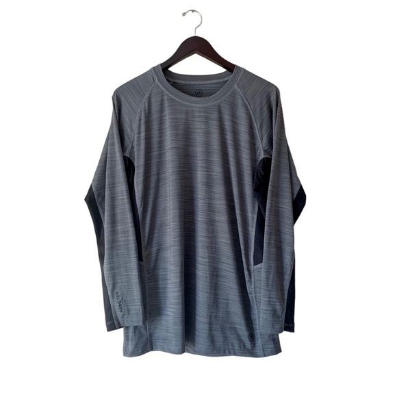 Hang Ten Heather Gray Long Sleeve Sun Tee UPF 50+ Quick Dry Size Large - Picture 1 of 10